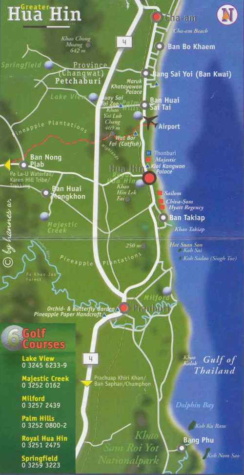 Hua Hin Golf Courses Map